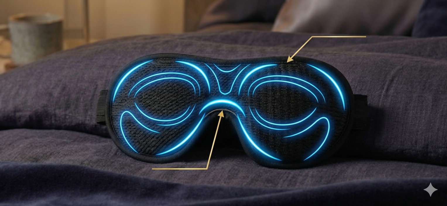 3D Blackout Eye Mask: Soft Contoured Sleep Mask for Travel & Home
