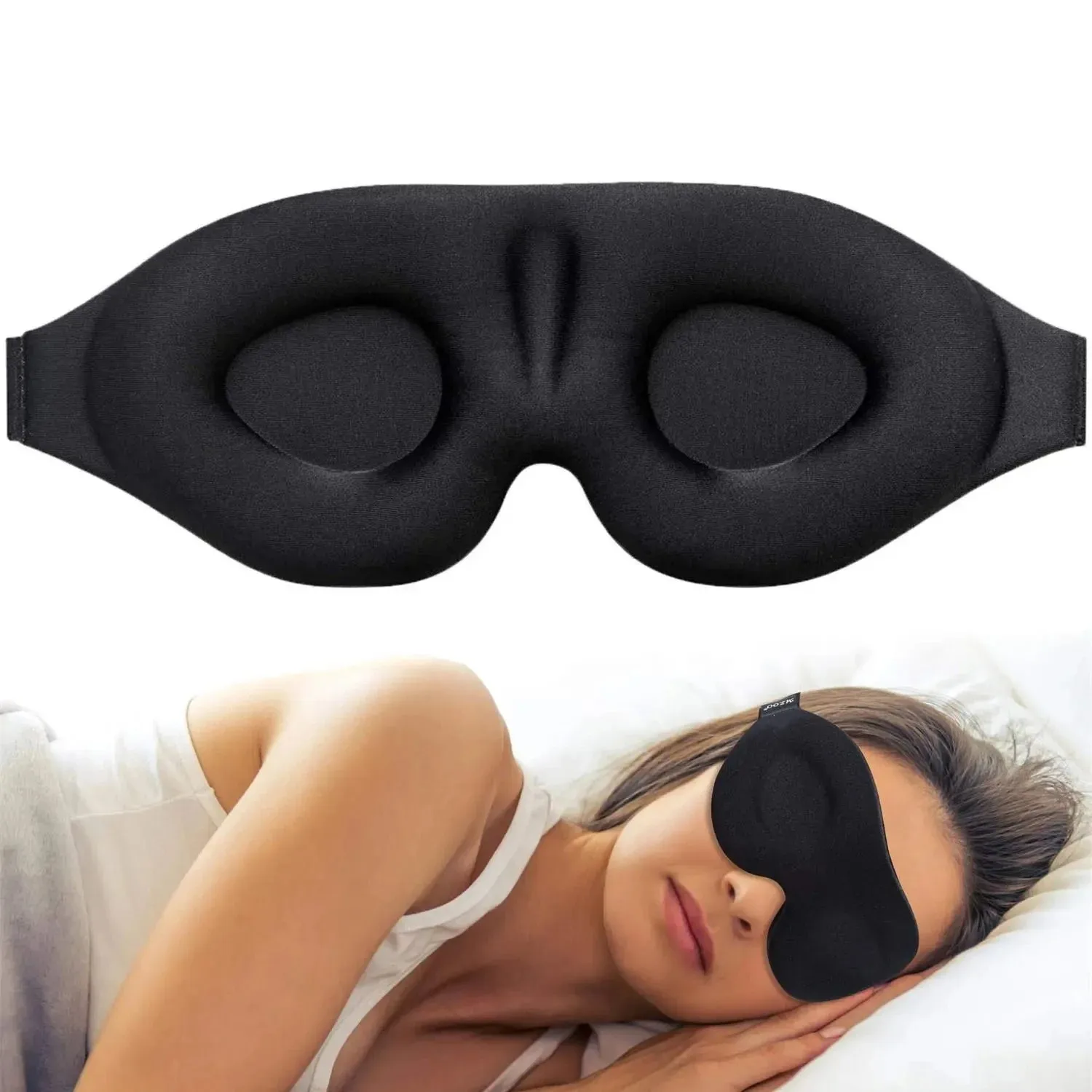 3D Blackout Eye Mask: Soft Contoured Sleep Mask for Travel & Home - Image 3